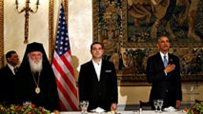 Telediario 1 - Obama avisa del riesgo del nacionalismo en su última visita a Europa como presidente