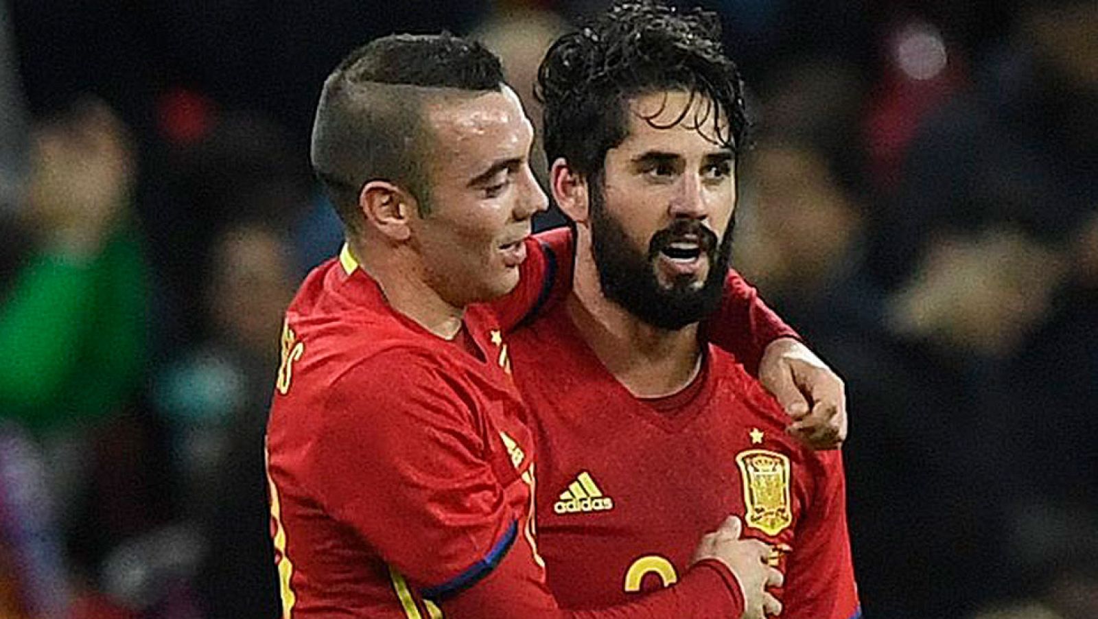 Aspas e Isco, felices por marcar en Wembley