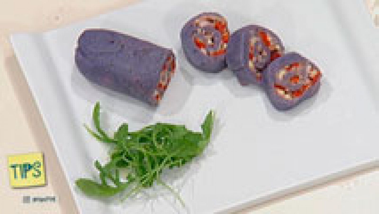 TIPS - Cocina - Rulo morado de jamón y queso