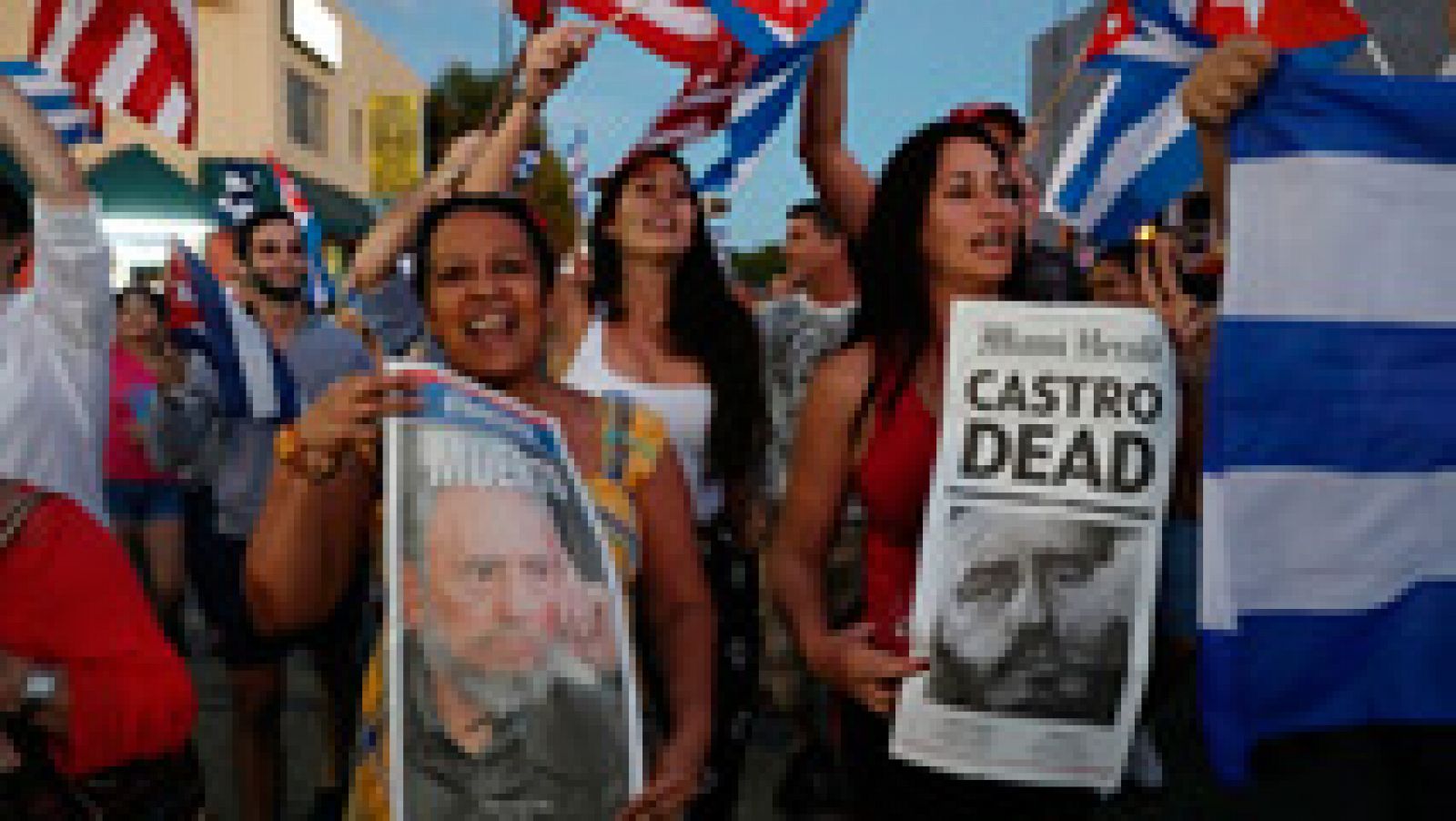Telediario 1: El exilio cubano sigue celebrando la muerte de Fidel | RTVE Play