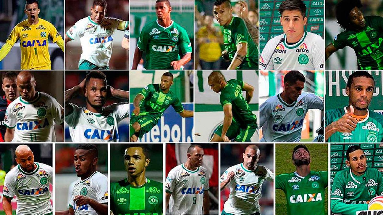De los 30 jugadores de la plantilla profesional del Chapecoense, el humilde y pequeño club brasileño que iba a disputar la final de la Copa Sudamericana con el Atlético Nacional colombiano, 19 murieron la noche del lunes en el accidente del avión que los transportaba a Medellín.