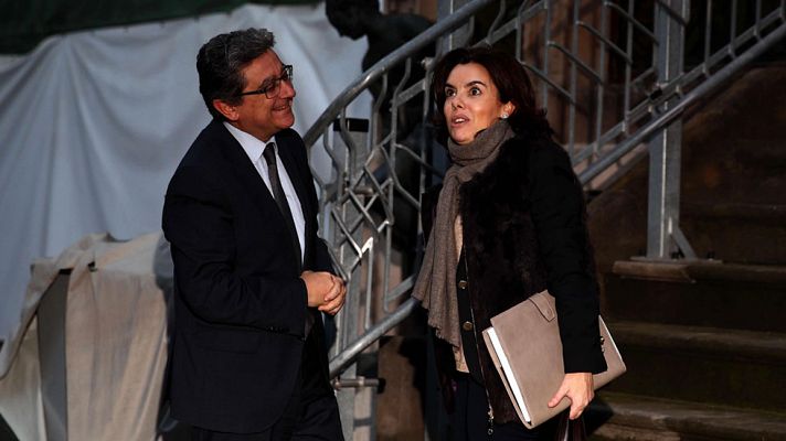 Telediario 1 - La vicepresidenta del Gobierno inicia en Barcelona su ronda de contactos con los líderes políticos catalanes