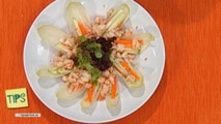 Cocina - Cocina depurativa crudités con langostinos salteado