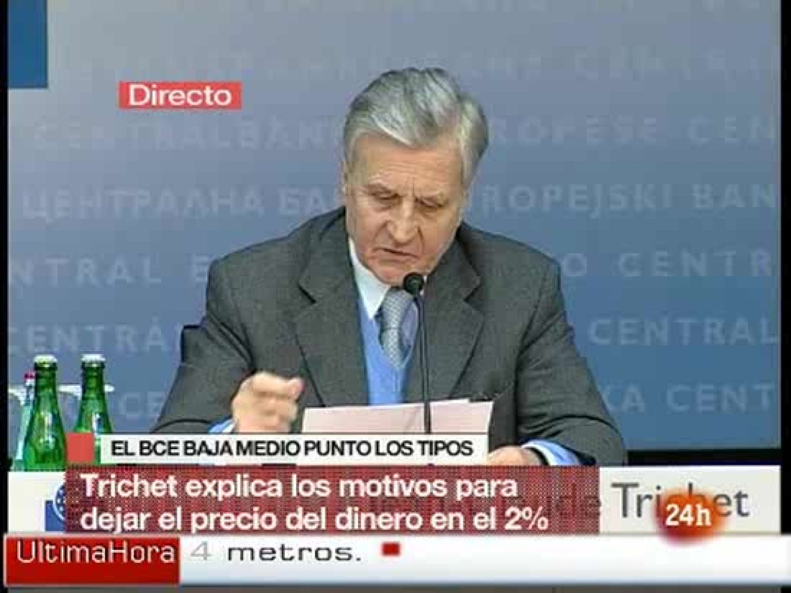 Trichet baja los tipos al 2% porque la inflación está controlada