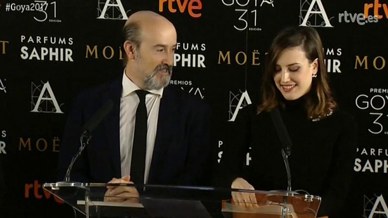 Javier Cámara y Natalia de Molina han leido las nominaciones a las categorías principales de los Goya 2017: actor principal, actriz principal, director novel, director y película.