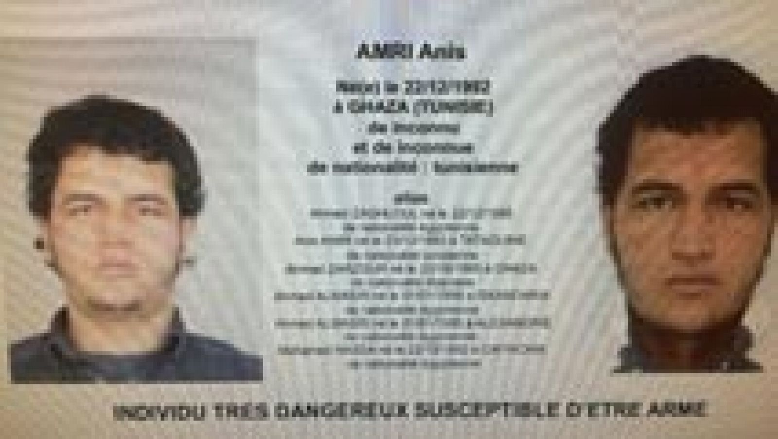 Atentado en Berlín - La Policía alemana registra dos viviendas en busca del Amis Amri