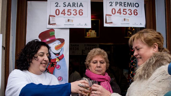 Telediario 1 - El segundo premio de la Lotería de Navidad ha sido para el 04.536
