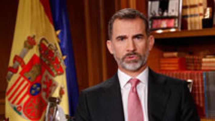 Telediario 1 - Felipe VI no mencionó la situación en Cataluña