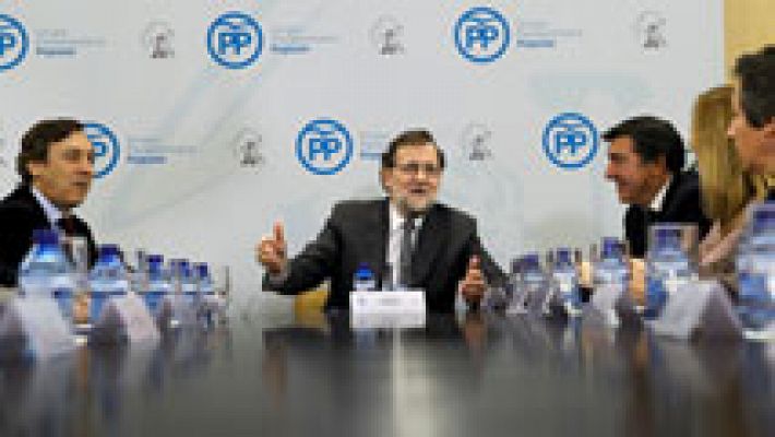 Telediario 1 - Mariano Rajoy preside la reunión del Consejo de Dirección del PP en el Congreso