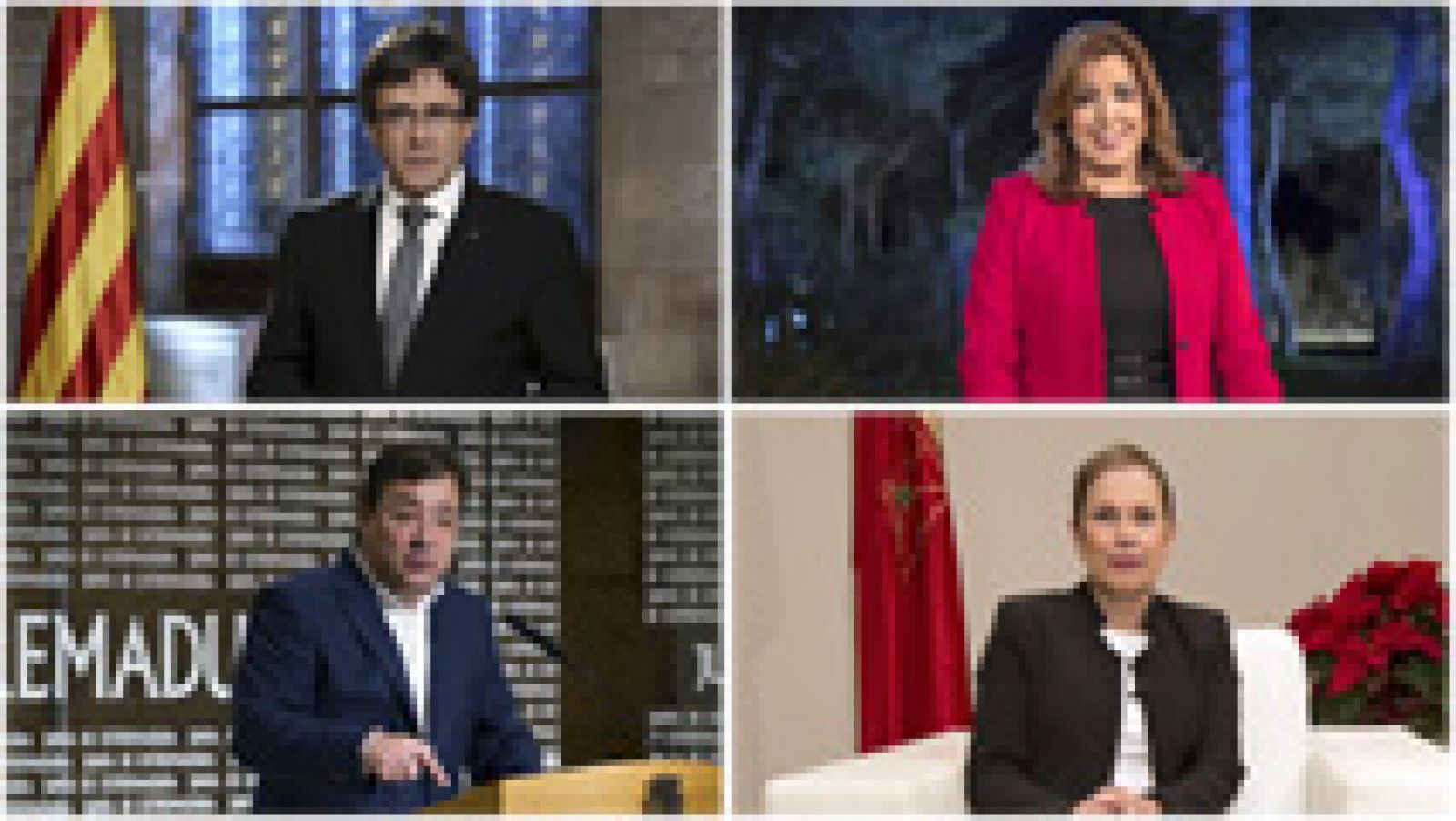 Telediario 1: Los presidentes autonómicos de Cataluña, Andalucía, Extremadura y Navarra adelantan sus discursos y mensajes de fin de año | RTVE Play