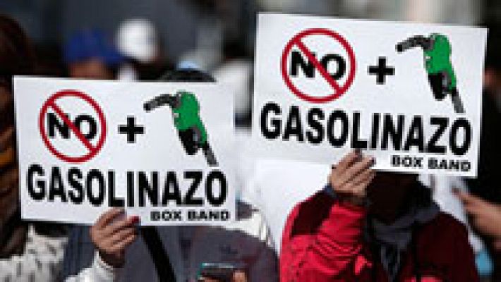 Manifestación en México contra la subida de la gasolina