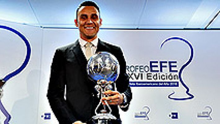 Telediario 1 - Keylor Navas, Jugador Iberoamericano del Año para la Agencia EFE