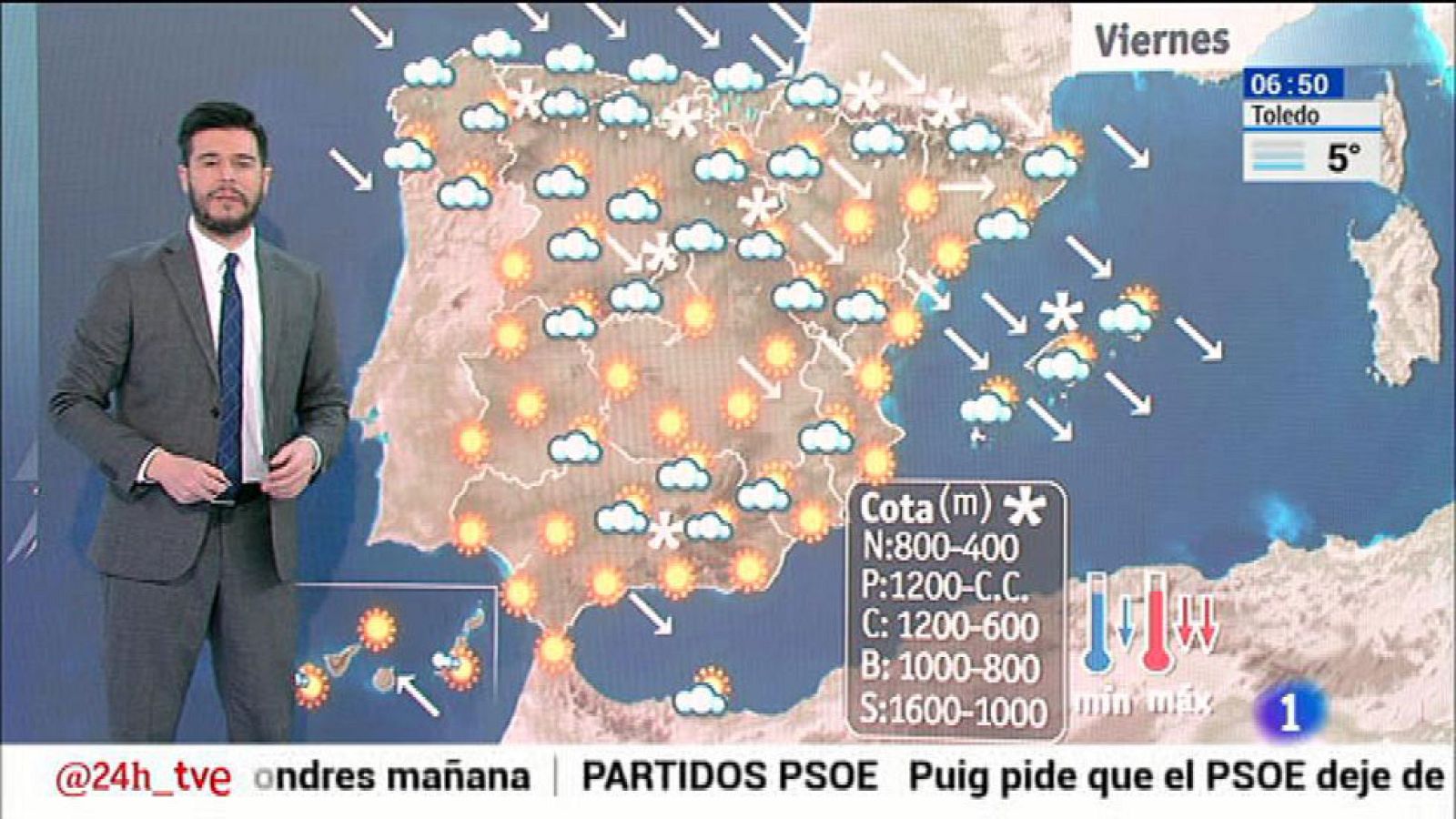 Nevadas en cotas bajas en el norte y temperaturas en descenso - El tiempo | Ver