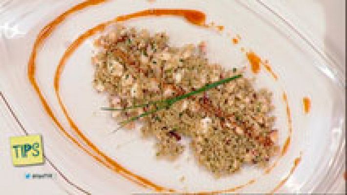 Quinoa salteada con pulpo al ajillo