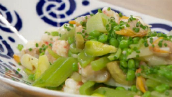 Verduras de invierno con cigalitas y berberechos