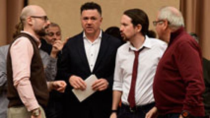 Telediario 1 - Pablo Iglesias pide a los suyos que dejen de mostrar en público sus diferencias