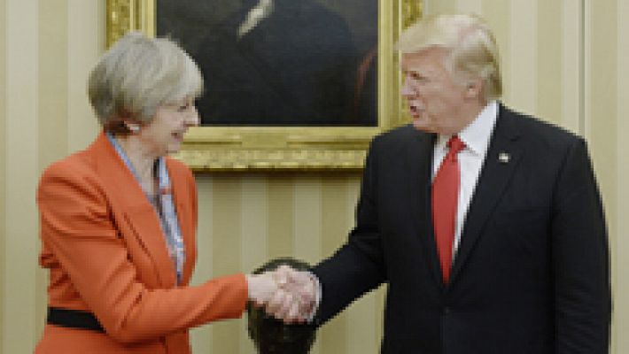 Telediario 1 - Trump y May apoyan a la OTAN "al 100 por 100" y subrayan los "profundos vínculos" entre sus países