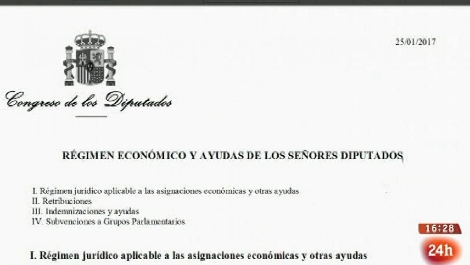 Parlamento - Conoce el parlamento - Horarios y dietas en el Congreso - 28/10/2017