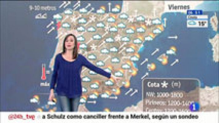 El tiempo - Siguen las lluvias fuertes en Galicia y Extremadura