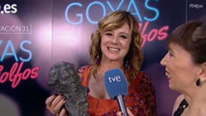 Emma Suárez, casi sin palabras tras el segundo Goya 