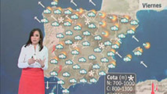 Tiempo inestable en el sur y oeste peninsular con nieve en cotas bajas