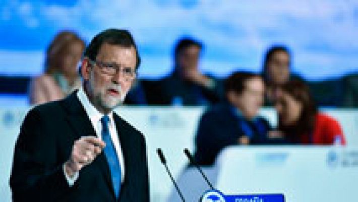 Telediario 1 - Rajoy enarbola la unidad e independencia del PP