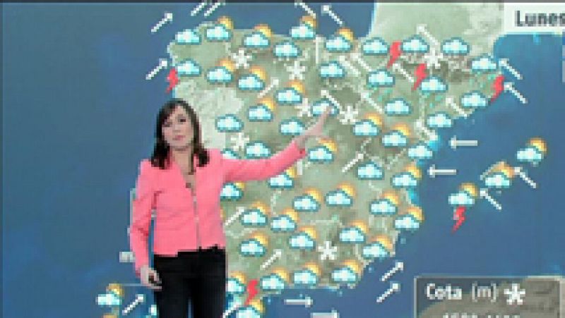 La borrasca se desplaza al Sistema Central y norte de Aragón y Cataluña