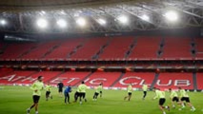 Telediario 1 - Un herido leve en una trifulca entre seguidores del Athletic y el Apoel