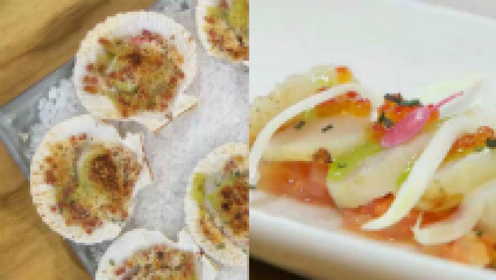 Torres en la cocina - Volandeiras al horno / Vieiras con tomate