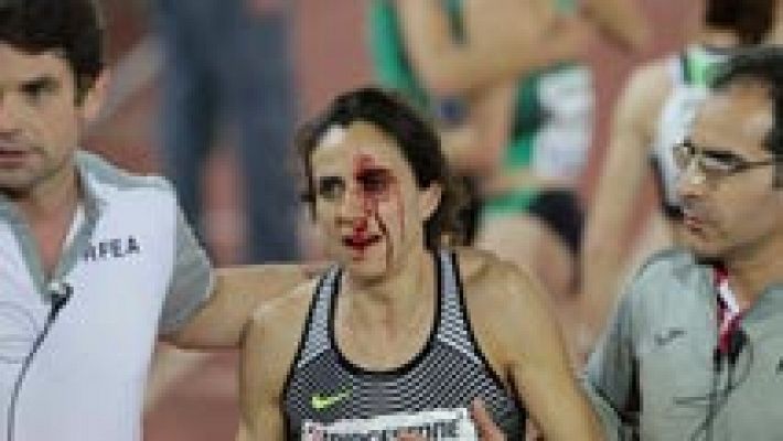Solange Pereira revalida su título de 1.500 y Nuria Fernández sufre una aparatosa caída 