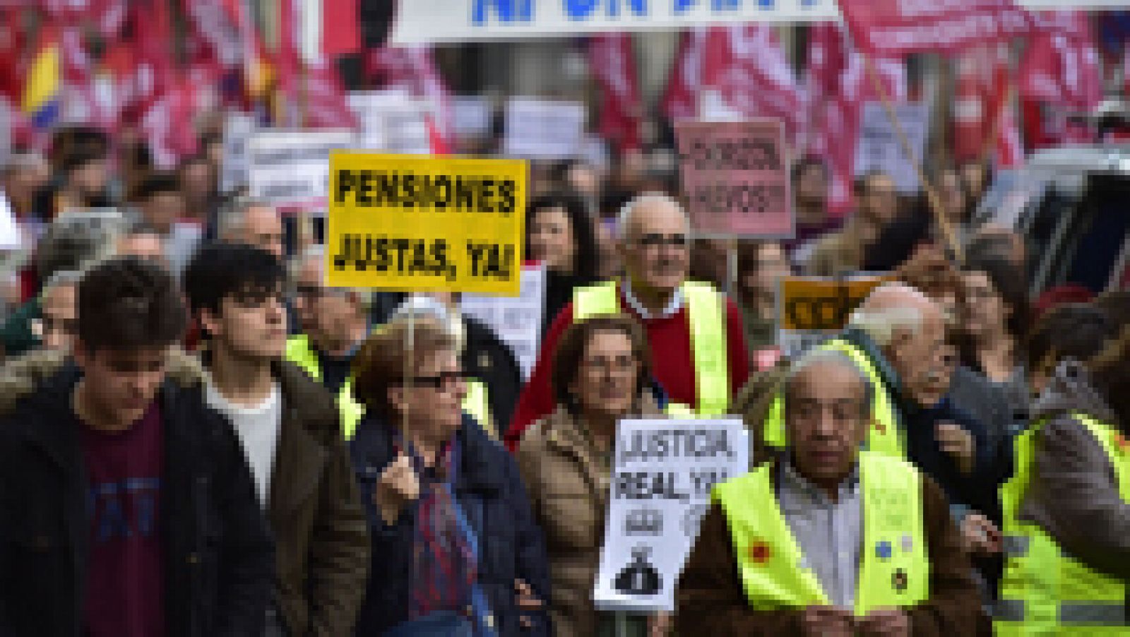 Telediario 1: Las 'Marchas de la Dignidad' salen a la calle para reivindicar trabajo estable y pensiones dignas  | RTVE Play