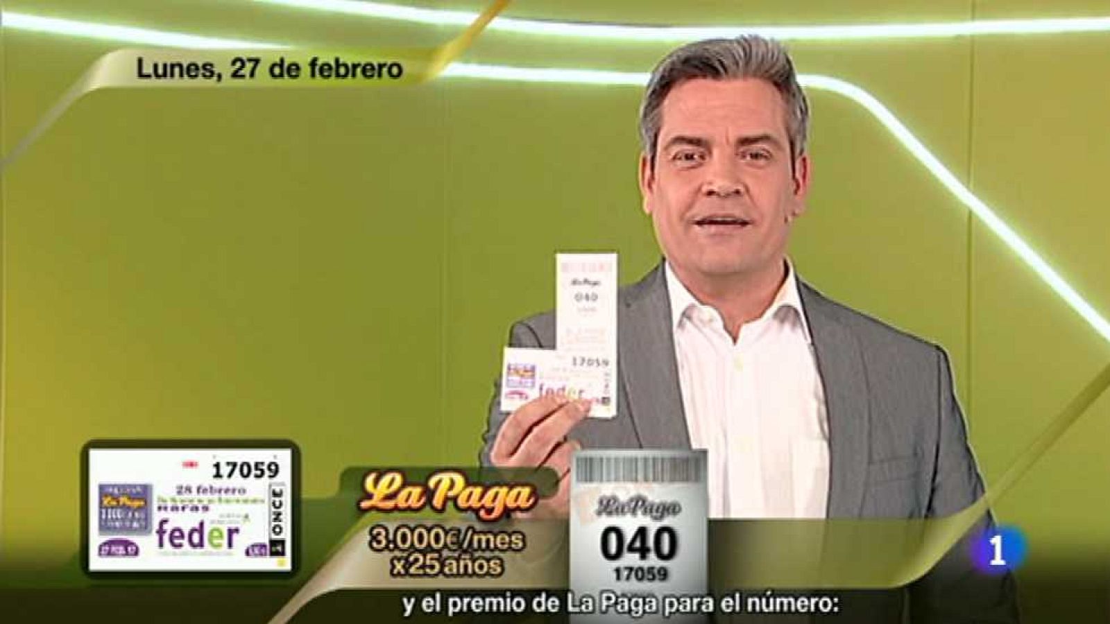 Sorteo ONCE - 27/02/17 - ver ahora