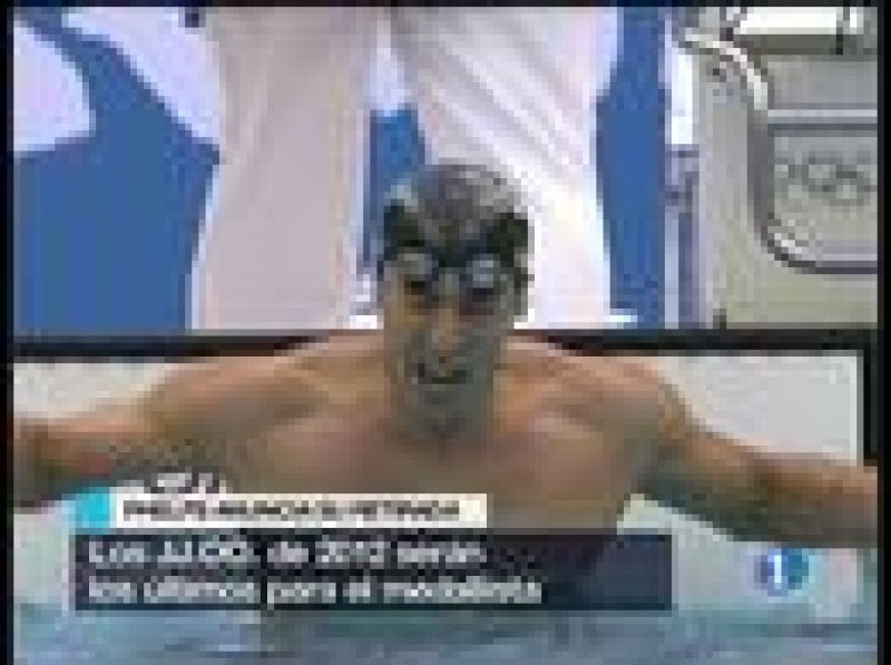  El nadador Michael Phelps, ganador de ocho medallas de oro en los pasados Juegos Olímpicos de Pekín, plantea su retirada deportiva para después de la próxima cita olímpica, que se celebrará en Londres en 2012.