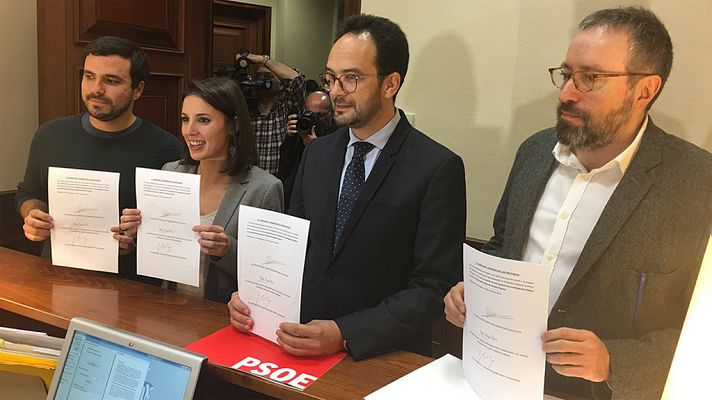 Telediario 1 - Ciudadanos se une a PSOE y Podemos para que el Congreso investigue la financiación del PP