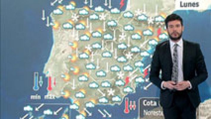 Fuertes lluvias en el Cantábrico y en Levante, y bajada notable de temperaturas en toda la península