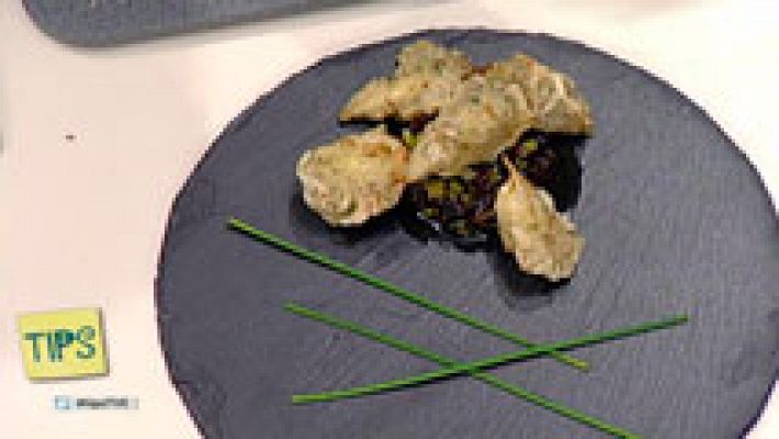 Cocina - Alcachofas en tempura con sal de jamón