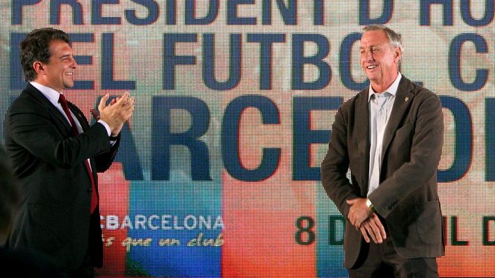 Telediario 1 - Joan Laporta: "El Camp Nou debería llevar el nombre de Johan Cruyff"