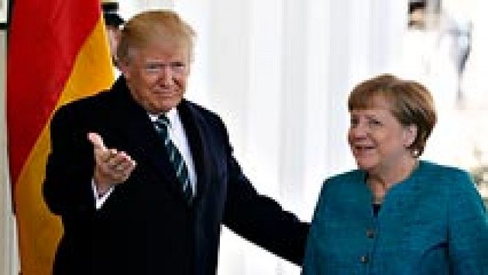 Telediario 1 - Trump recibe en la Casa Blanca a Angela Merkel