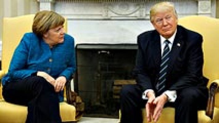 El momento incómodo de Merkel y Trump