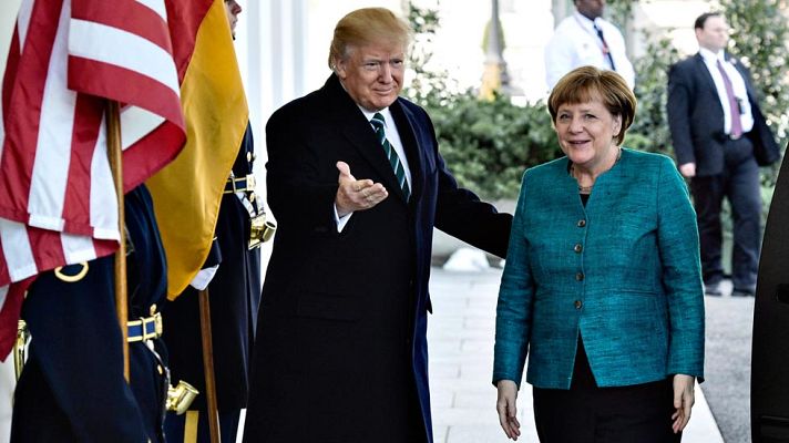 Telediario 1 - Trump y Merkel mantienen su primera reunión en la Casa Blanca