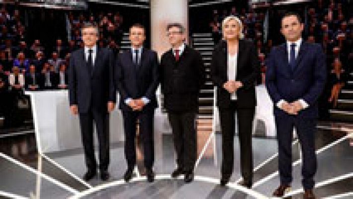 Telediario 1 - Marine Le Pen y Emmanuel Macron protagonizan el primer debate de las presidenciales francesas