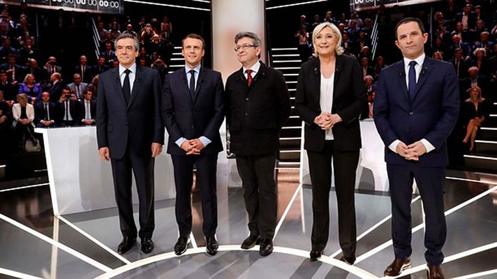 Telediario 1 - Marine Le Pen y Emmanuel Macron protagonizan el primer debate de las presidenciales francesas