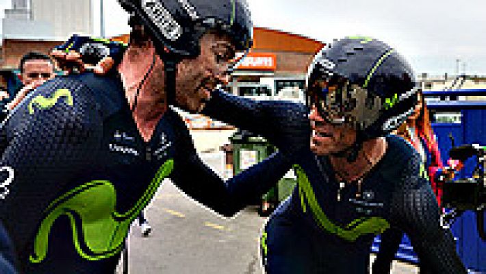  - Movistar gana la contrarreloj por equipos y Valverde se viste de líder