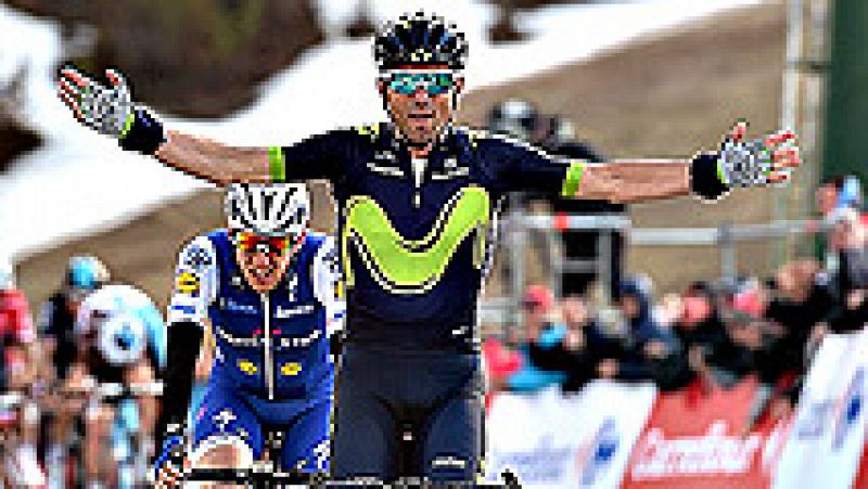El español Alejandro Valverde (Movistar) se ha adjudicado este miércoles la tercera etapa de la Volta a Cataluña, de 188,3 kilómetros, con inicio en Mataró y final en la estación de La Molina, tras la que estadounidense Tejay Van Garderen (BMC) se ha