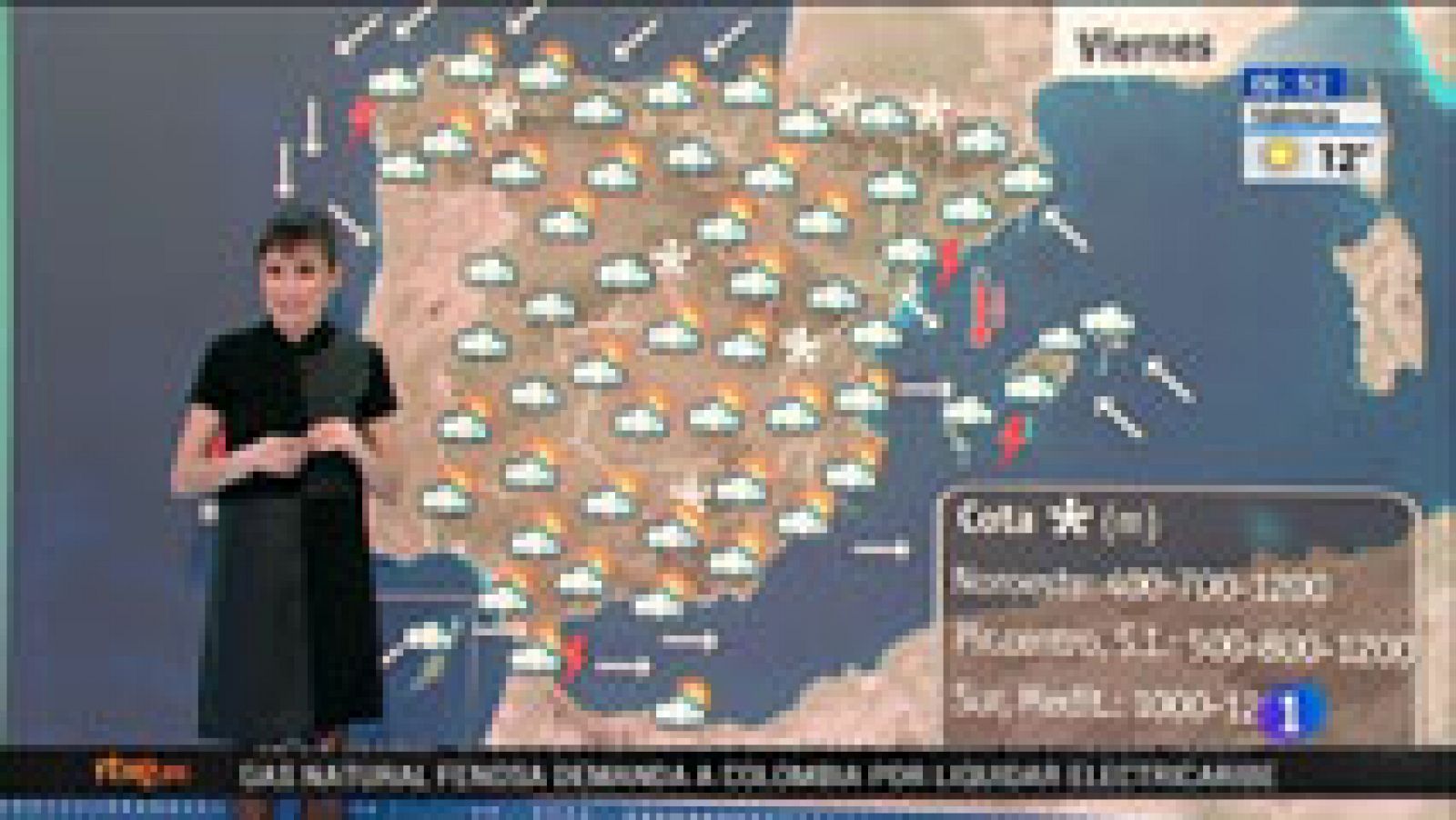 El tiempo: Nieve en muchos lugares y lluvias fuertes en Cataluña y Baleares para este viernes  | RTVE Play