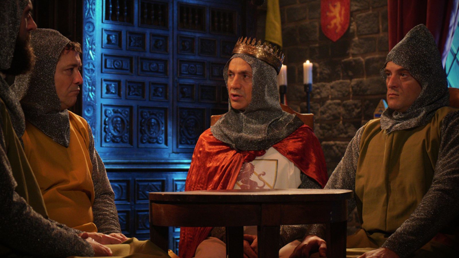 La primera reunión del Rey Arturo y los caballeros de la mesa redonda