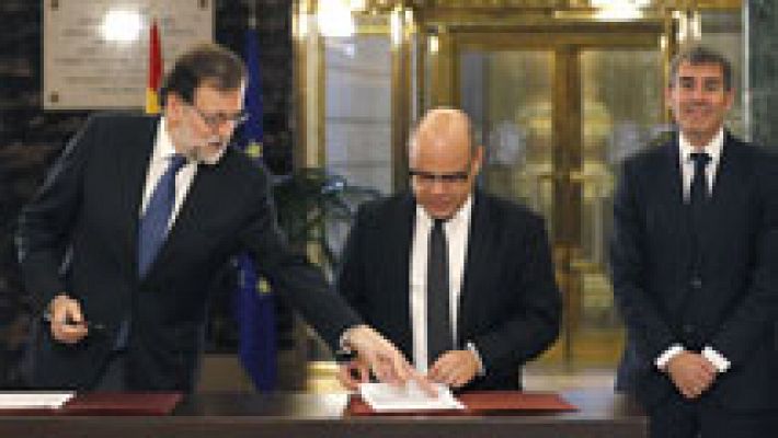 Rajoy firma con UPN y Coalición Canaria el apoyo a los Presupuestos