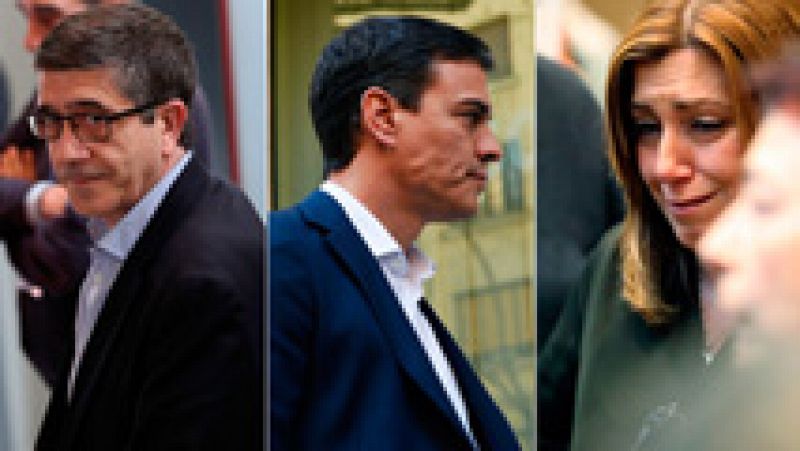 Los tres aspirantes a la Secretaría General del PSOE despiden en Ferraz a Carme Chacón