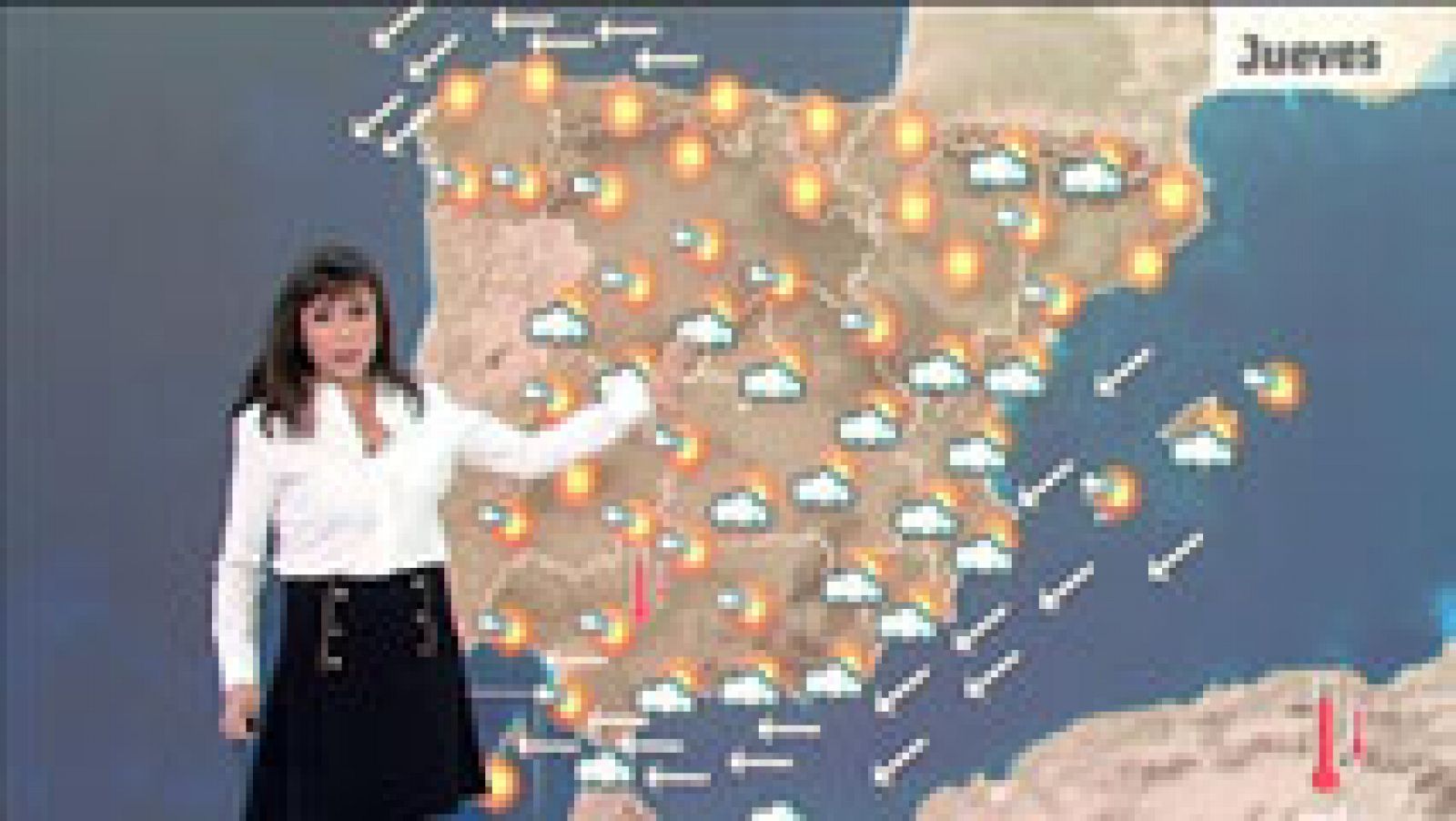 El tiempo: Nuboso con lluvias ocasionales con temperaturas en descenso en el sur | RTVE Play