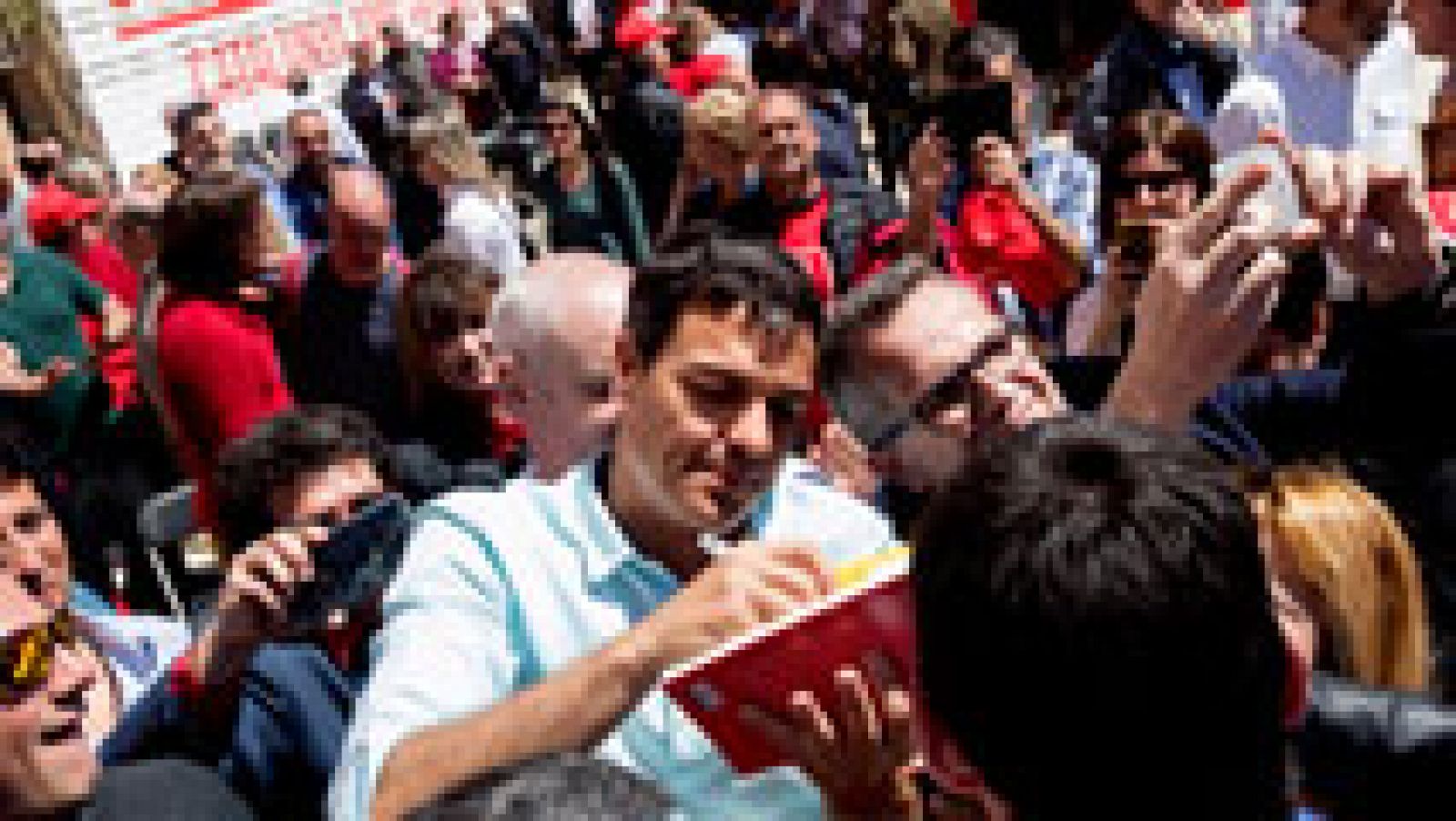 Los candidatos a la secretaría general del PSOE han tenido diversos actos de campaña